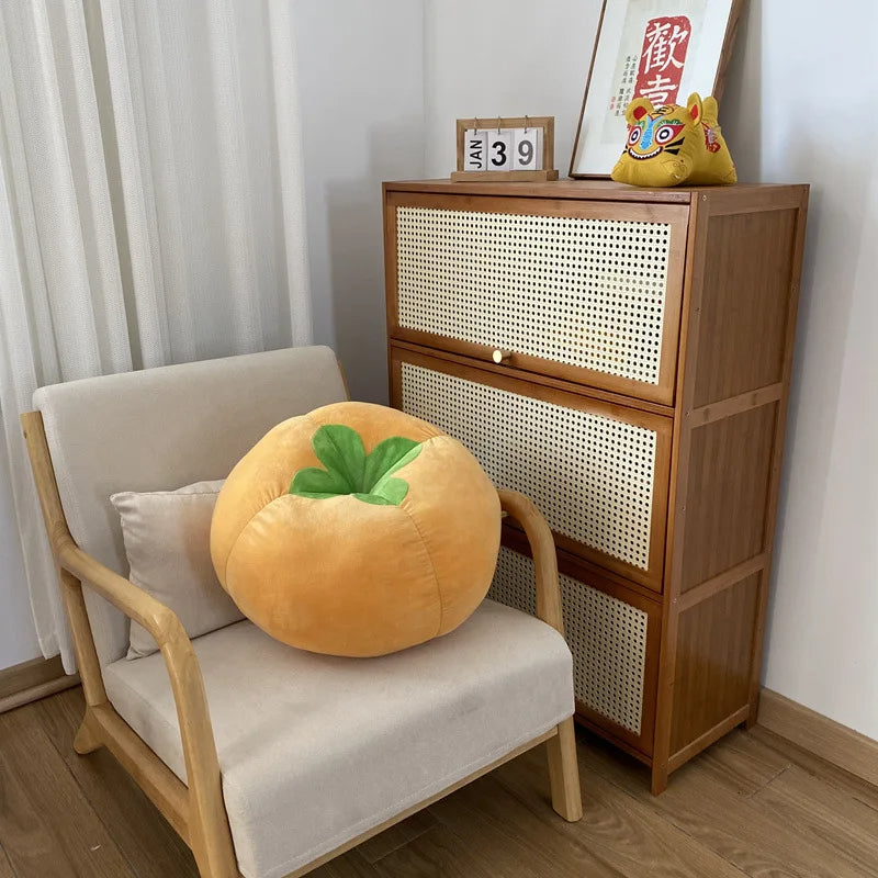 Tomato-Shaped Cushion – Thickened Round Pillow for Window Seat or Bedroom with a Fun Vegetable Design