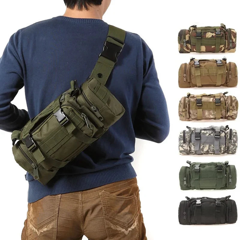 Waterproof Waist Fanny Pack for Men – Sling Shoulder Bag for Hiking, Fishing, Climbing, and Outdoor Adventures in Rugged Style