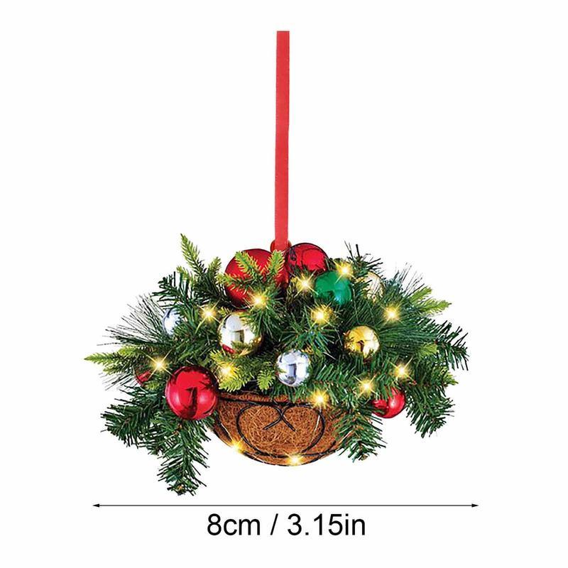 Wreath Christmas Tree Decorations Christmas Tree Wooden Pendant Hanging Ornaments Mini Pendant For Wall Window Tree Car Rearview