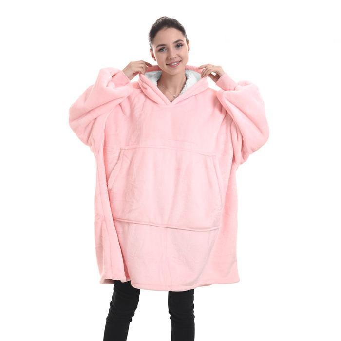 Oversized Hoodie Blanket [Unisex] thecomfy Long Flannel Blanket, Giant TV Blanket Warm Huggie