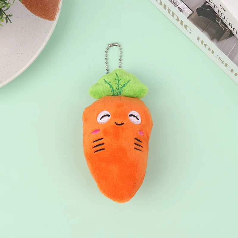 Adorable Bunny in Carrot Plush Keychain – Cute Anime-Inspired Stuffed Doll Gift