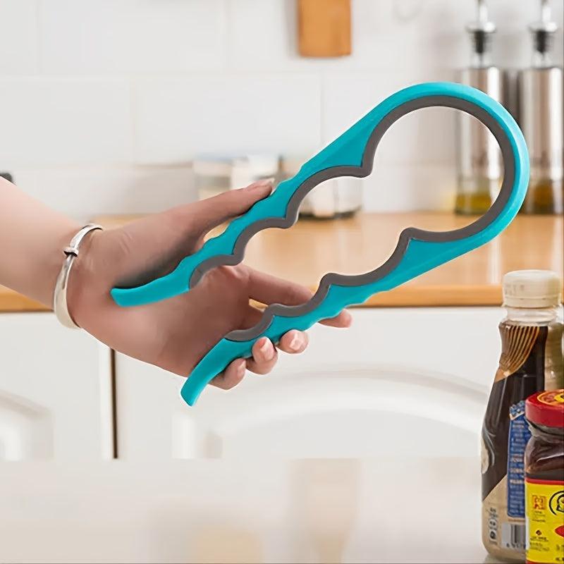 1pc Multi Function Jar Cap Can Bottle Opener, Non-slip Manual Opener, 4 In 1 Opener
