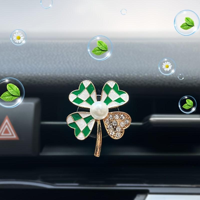 1pc Four-leaf Clover Air Outlet Decoration Ornaments Solid Perfume Car Aromatherapy Inside The Automovtive Air Freshener Car Accessories Women