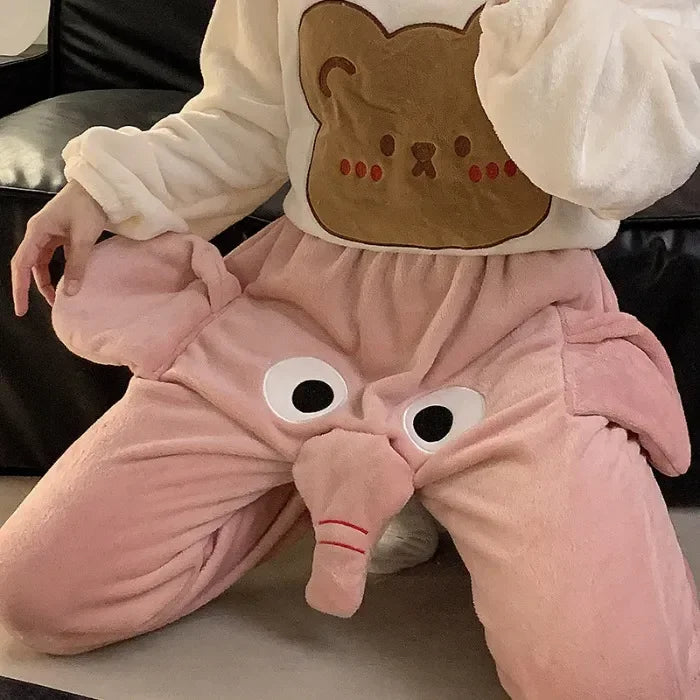 Cute Dumbo Elephant Pajama Pants – 3D Creative Disney Winter Lounge Pants for Girls & Fun Sleepwear Gifts