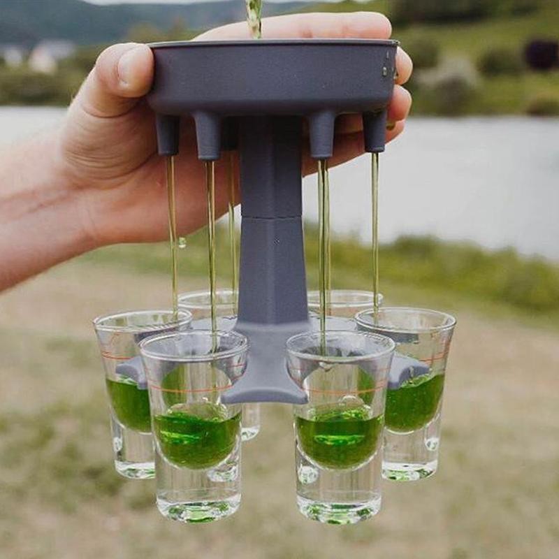 6 Shot Dispenser - Liquor pourer , Drinks Serving plat