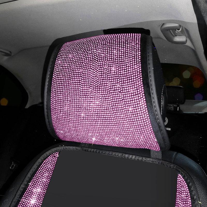 1pc Bling Auto Car Neck Pad Crystal Rhinestone Artificial Diamond Head Pad Pillow Women Girls Car Interior Accessories