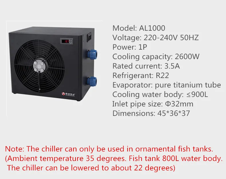 Aquarium Water Chiller – 160L-500L Cooling System for Coral, Jellyfish & Shrimp Tanks