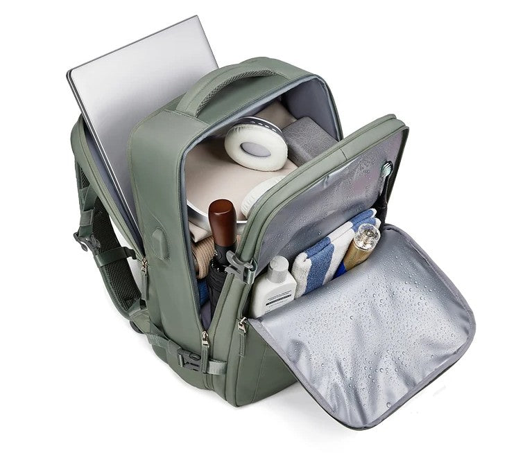 Waterproof Laptop Bag with Shoe Compartment –  16-Inch Bag with Charging Port for Commuters