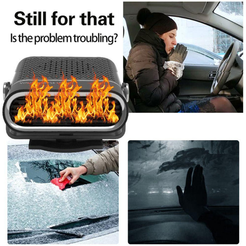 2024 Portable Car Heater Fast Heating Quickly Defrost Defogger Demister Heat Cooling Fan