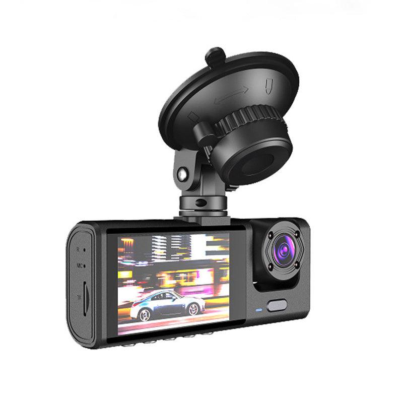 3 Channel Dash Cam Front And Rear Inside, 1080P Dash IR Night Vision, Loop Recording Car DVR Camera With 2 Inch IPS Screen 3 Cameras Car Dashcam
