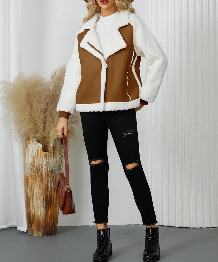 Women’s Lamb Hair Coat – High-End Stylish Leather Velvet Jacket for Autumn and Winter Fashion