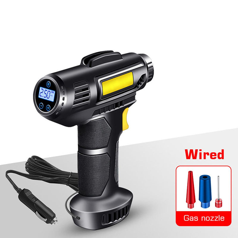 120W Portable Car Air Compressor, Wired/Wireless Handheld Car Inflatable Pump Electric,Automobiles Tire Inflator With LED Light For Car