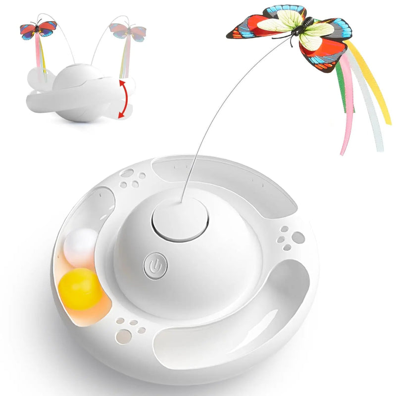 Butterfly Cat Toy – 3-Speed Automatic Interactive Toy with Ball and Motion for Happy Kittens