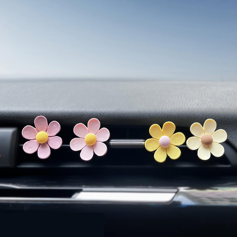 4pcs Car Air Vent Clip Aromatherapy, Cute Cartoon Flowers Shape Car  Air Freshener Fragrance Diffuser Car Interior Decorations Car Accessories Women