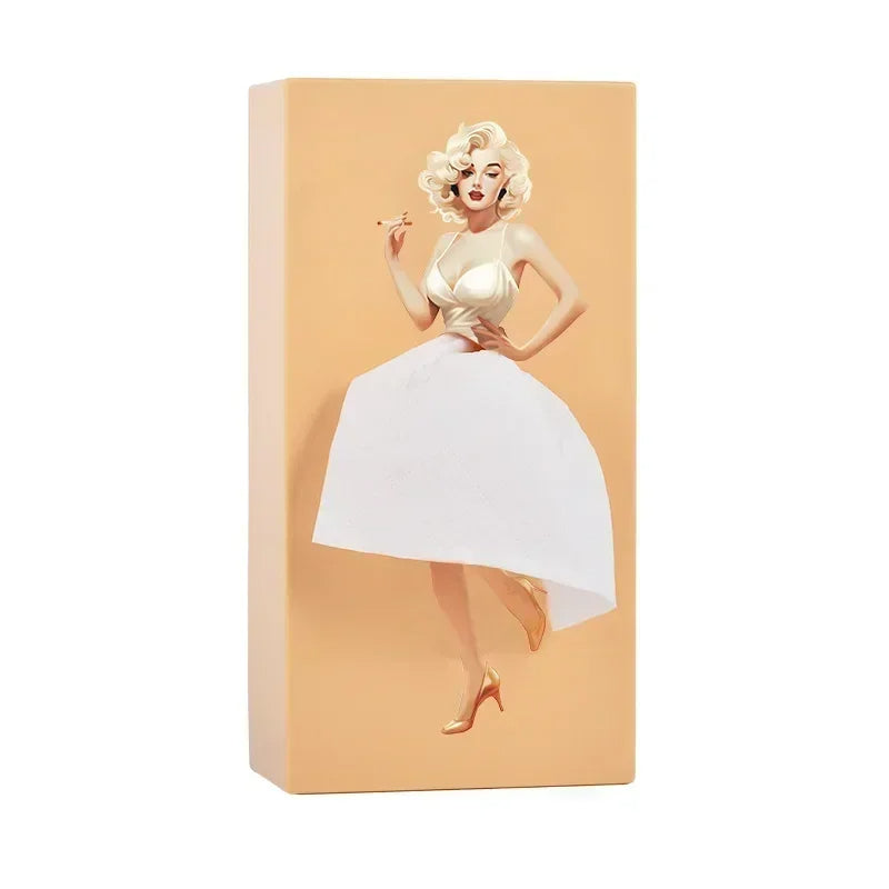 Puffy Flying Skirt Girl Tissue Box – Fun & Chic Anime-Inspired Desktop Decor