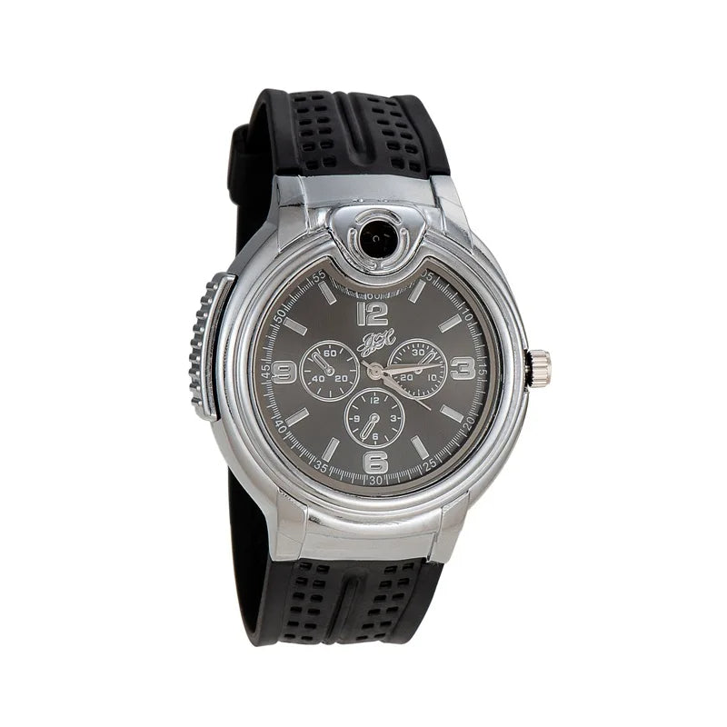 Windproof Gas Watch Lighter – Refillable Outdoor Flame for Fashion & Function