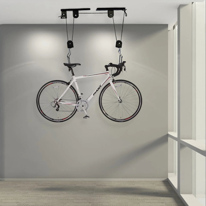 Ceiling-Mounted Bike Hoist – Heavy-Duty Pulley System for Garage Storage & Easy Lifting