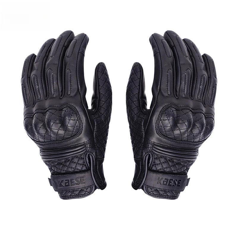 Waterproof Real Leather Motorcycle Gloves - Touchscreen & Protective