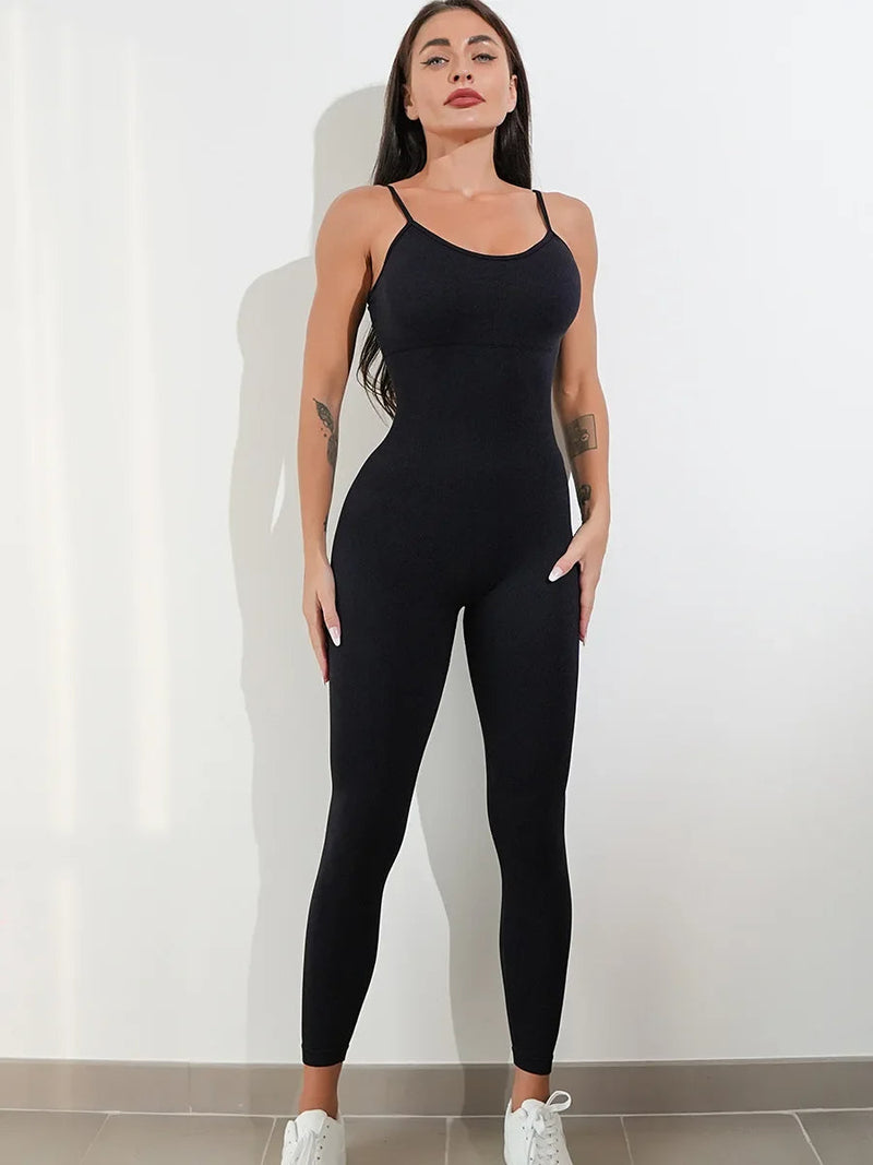 Women's Sexy Seamless Unitard Yoga Jumpsuit – Tracksuit for Fitness, Gym & Sporty Workout Fashion