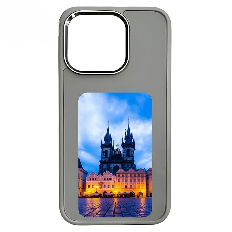 DIY E-Ink Screen Phone Case – Smart Shockproof Cover with Battery-Free Selfie Projection for iPhone 14/15/13 Pro Max