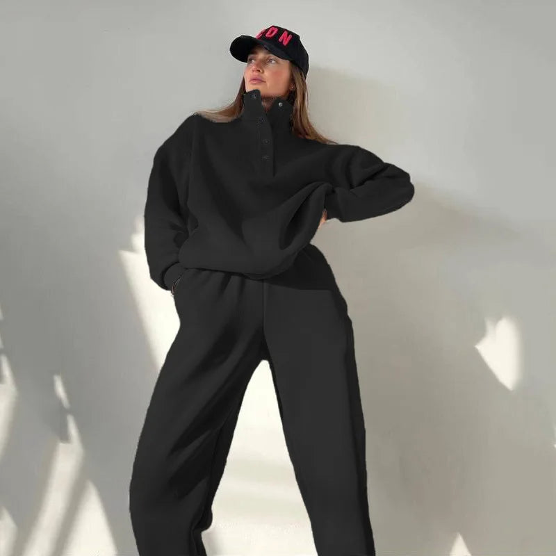 Oversized Hooded Tracksuit Set – 2 Piece Fashion Pullovers & Pants for Casual Streetwear Looks