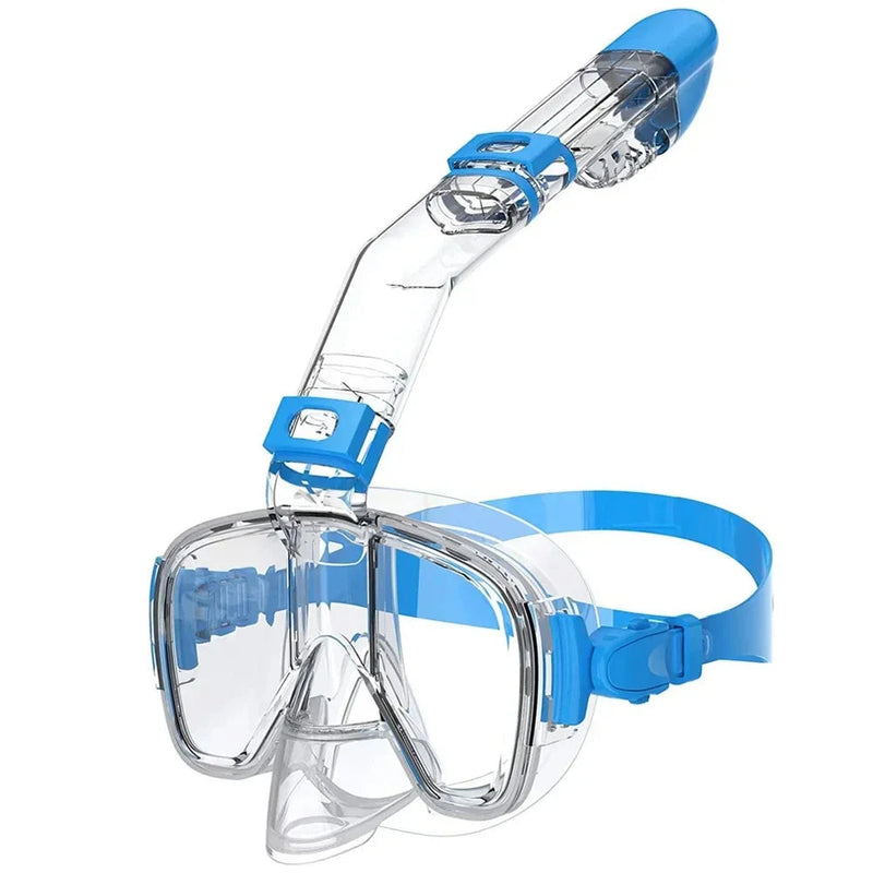Anti-Fog Scuba Diving Snorkeling Mask – Safe Breathing Half-Face Scuba Diving Set for Kids & Adults