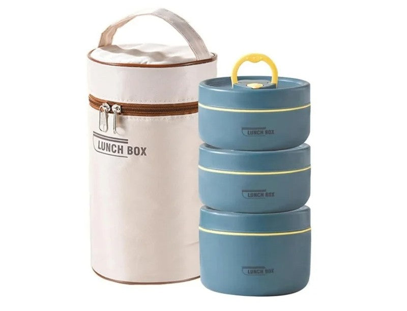 Stackable 4-Tier Bento Lunch Box – 304 Stainless Steel with Cutlery Set for Kids, Adults & Office Meals