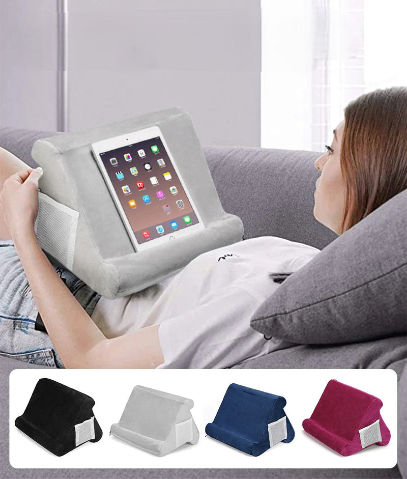 Adjustable Sponge Pillow Tablet Holder Stand – Versatile Pillow Bracket for iPad, Kindle, Samsung, or Books with Desktop Reading Support