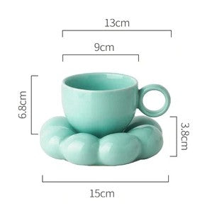 Cloud Ceramic Cup & Saucer Set – Elegant Home Tea & Coffee Essentials