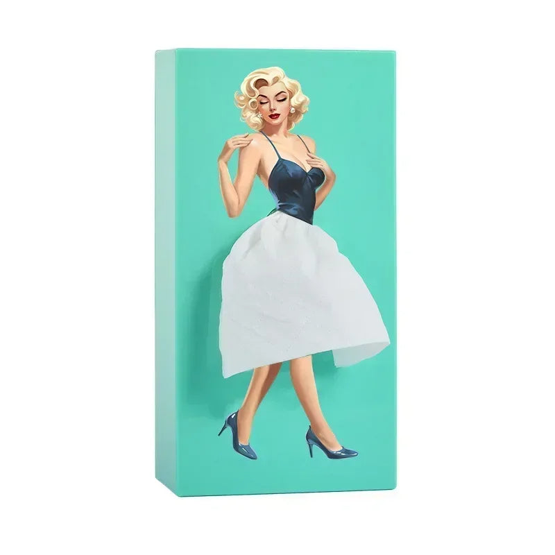 Puffy Flying Skirt Girl Tissue Box – Fun & Chic Anime-Inspired Desktop Decor