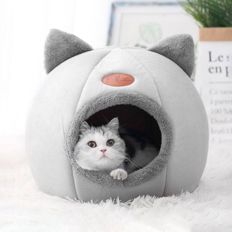 Cat Ears Cozy Cat Bed Cave