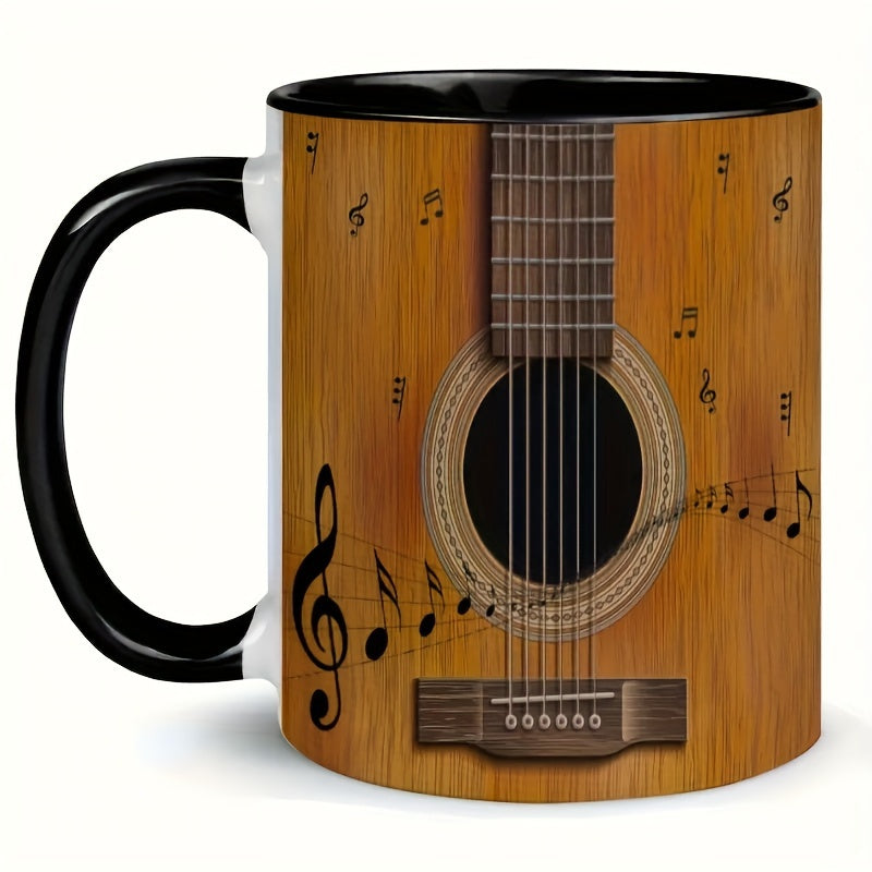 Thermal Ceramic Guitar Mug – 11oz Insulated Coffee Cup, Music Lover’s Gift with Reusable & Easy-Clean Design for Daily Inspiration