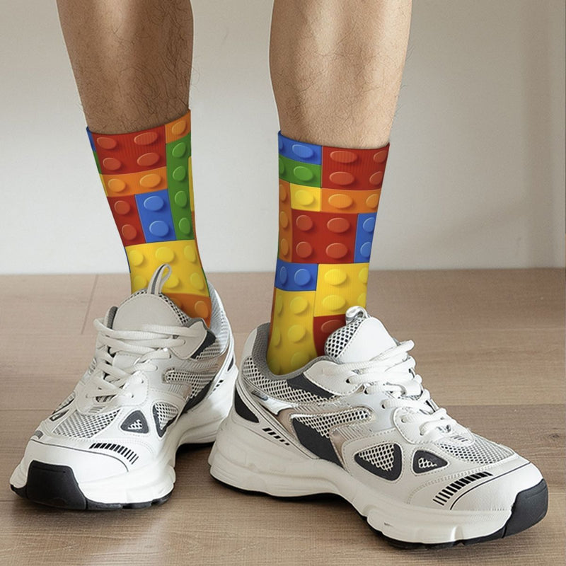 Colorful Cartoon Knit Socks – Novelty Crew Socks in Fun Print, 300g/m² Polyester with 5% Elastane for Cozy Statement Style