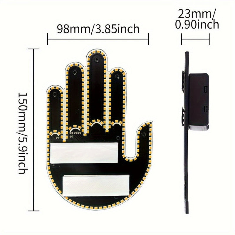 2024 LED Illuminated Gesture Light for Cars - Remote-Controlled Road Rage Signs