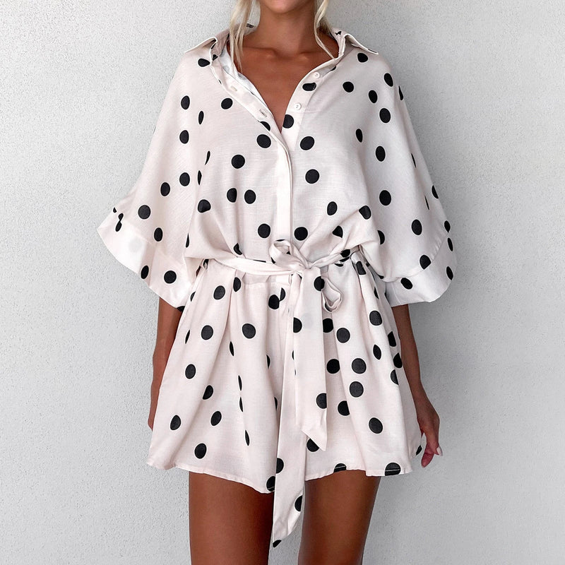 Boho Floral Romper Shorts – Oversized Button-Down Jumpsuit for Effortless Vacation Vibes