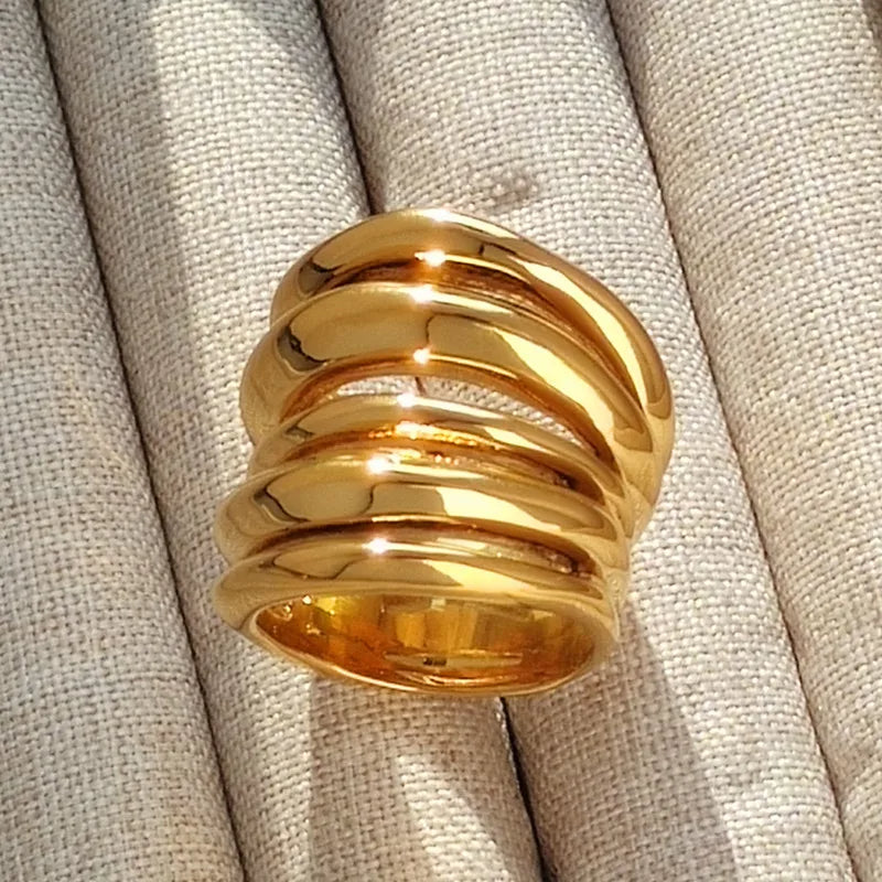 Fashion Square Natural Stone Crystal Ring - 2024 Gold-Plated Brass Jewelry for Women, Light Luxury European and American Style
