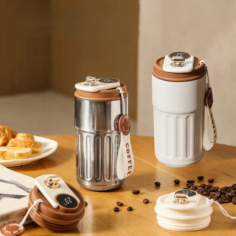 Smart LED Thermos Bottle – Stainless Steel Vacuum Flask w/ Temperature Display