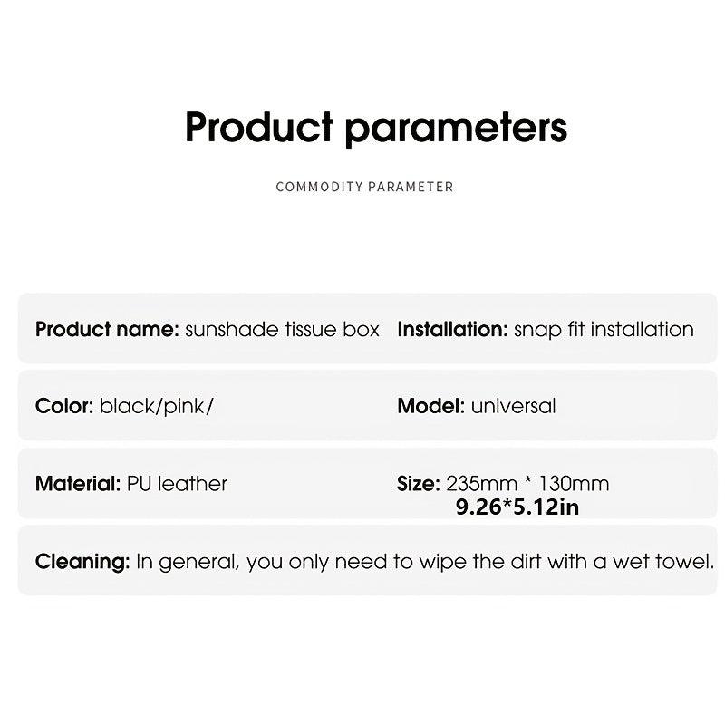 1pc Car Sun Visor Tissue Box, Car Hanging Tissue Box, PU Leather Napkin Case Holder Car Accessories For Women Ladies