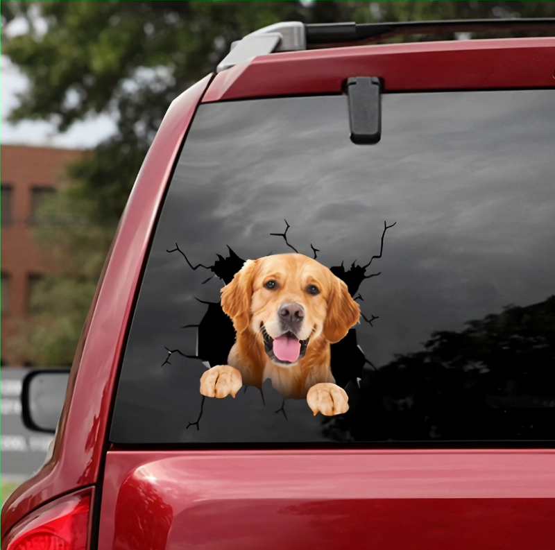 Doggy Windshield "Breaking" Decals | 12" x 12"