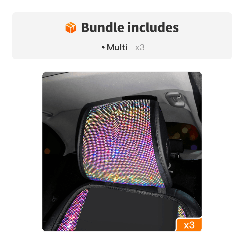 1pc Bling Auto Car Neck Pad Crystal Rhinestone Artificial Diamond Head Pad Pillow Women Girls Car Interior Accessories