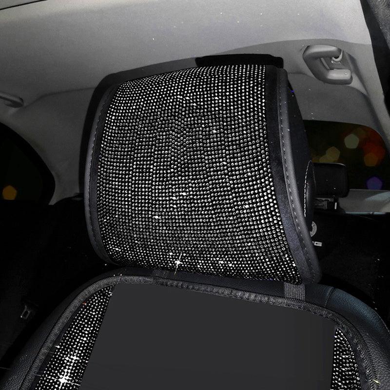 1pc Bling Auto Car Neck Pad Crystal Rhinestone Artificial Diamond Head Pad Pillow Women Girls Car Interior Accessories