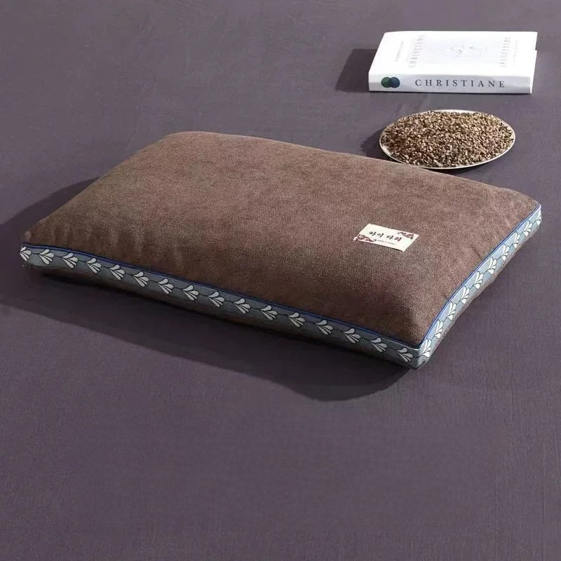 Pure Buckwheat Hull Neck Pillow – Natural Sleep Support for Side & Back Sleepers