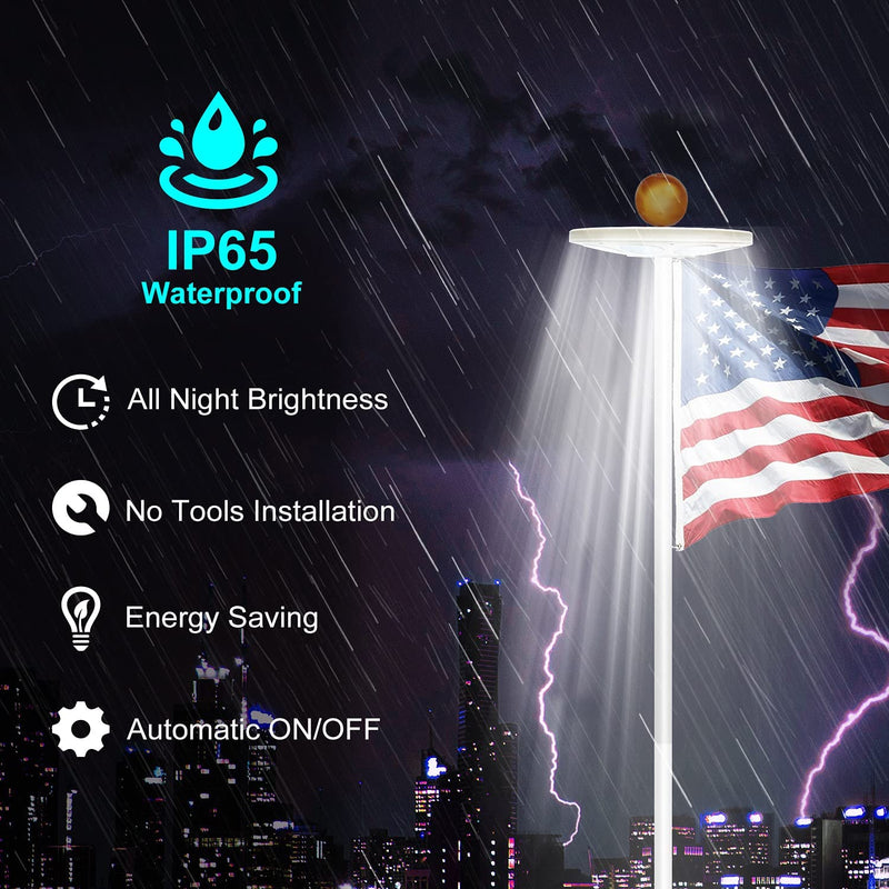128 LED Solar Power Flag Pole Lights -