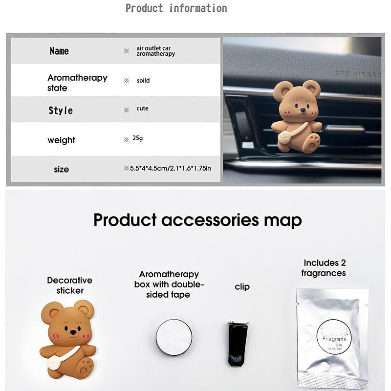 1pc Bag Bear Air Outlet Decoration Ornaments Solid Perfume Air Outlet Car Aromatherapy Inside The Automovtive Air Freshener Car Accessories Women