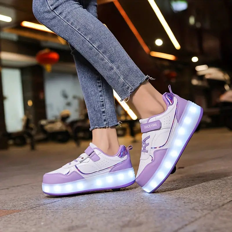 Wheelskate Adventure Roller Shoes - Popular Sneakers with Wheels and Lights