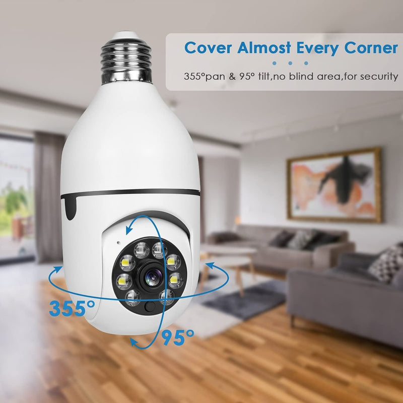 Wireless Wifi Light Bulb Camera Security Camera Premium, 360 Degree DigiEye Bulb Cam