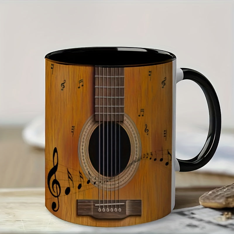 Thermal Ceramic Guitar Mug – 11oz Insulated Coffee Cup, Music Lover’s Gift with Reusable & Easy-Clean Design for Daily Inspiration