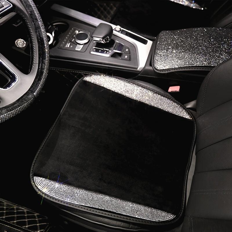 1PC Car Seat Cover, Universal Fit Most Cars Universal Long Plush Car Seat Cover Diamond Auto Interior Seat Cushion Car Accessories For Women