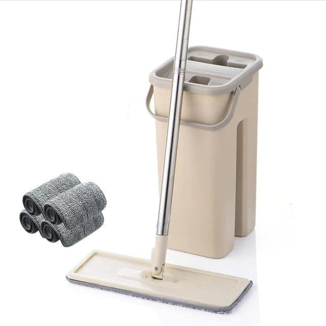 Hand Free Flat Squeeze Mop and Bucket