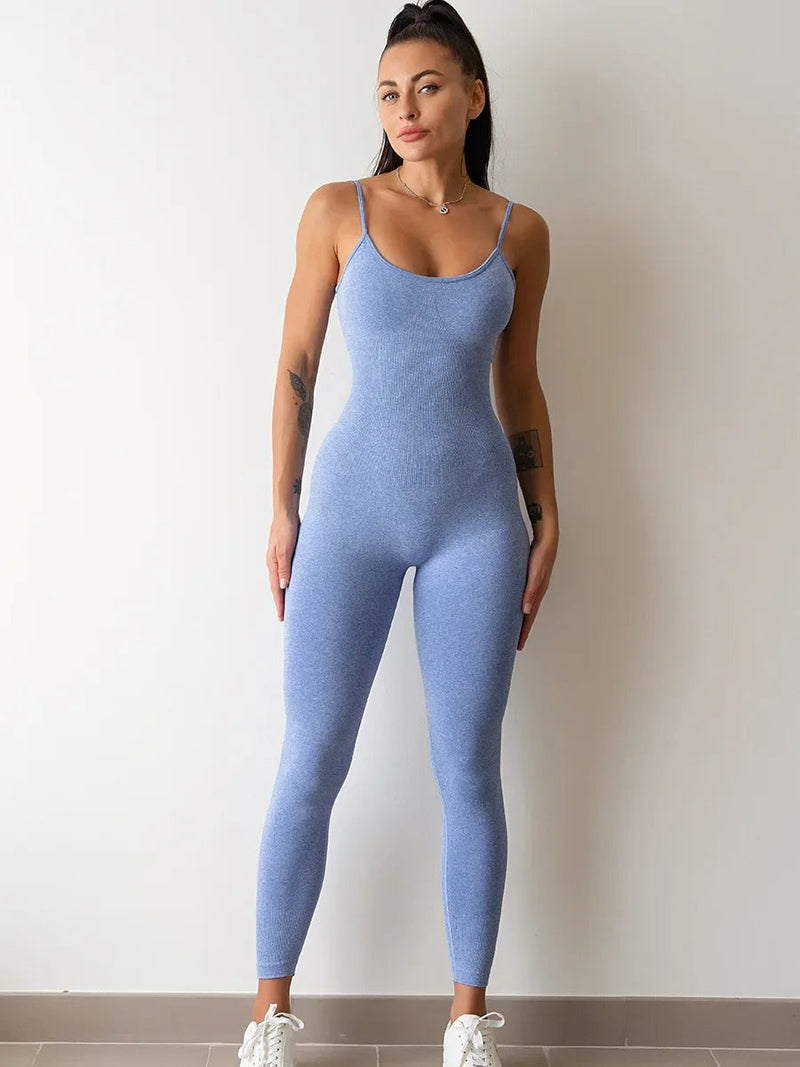Women's Sexy Seamless Unitard Yoga Jumpsuit – Tracksuit for Fitness, Gym & Sporty Workout Fashion